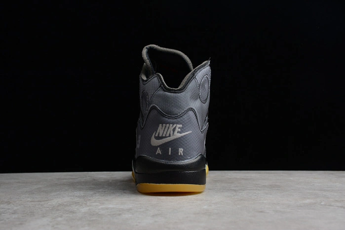 Air Jordan 5 Retro O-W Black Muslin-Fire Red  CT8480-001