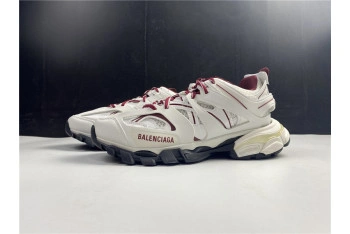 BALENCIAGA Track Trainer White And Burgundy 542436 W3AC1 2050