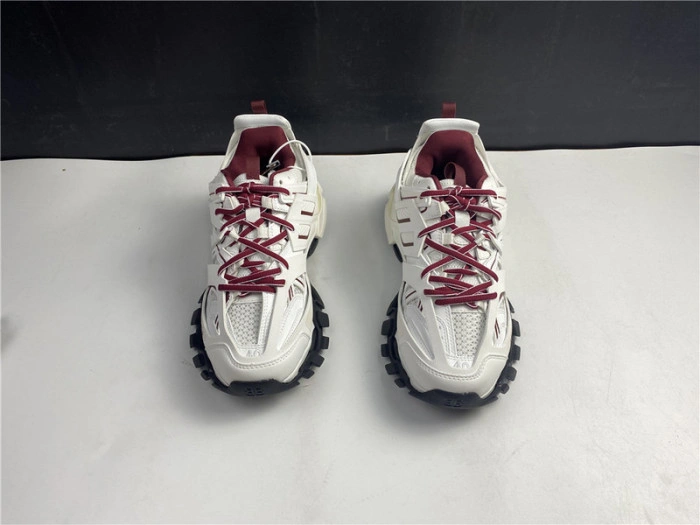 BALENCIAGA Track Trainer White And Burgundy 542436 W3AC1 2050