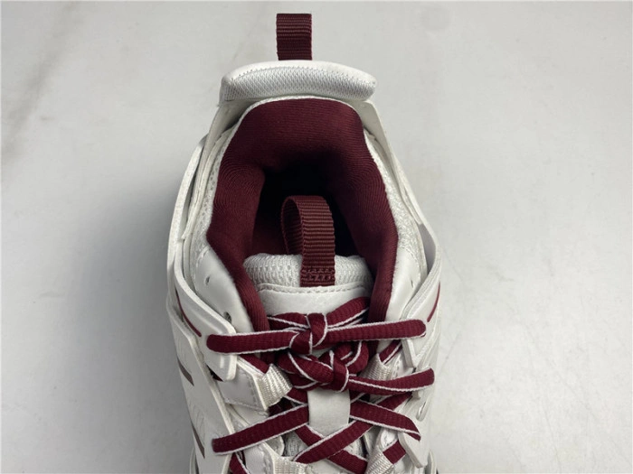 BALENCIAGA Track Trainer White And Burgundy 542436 W3AC1 2050
