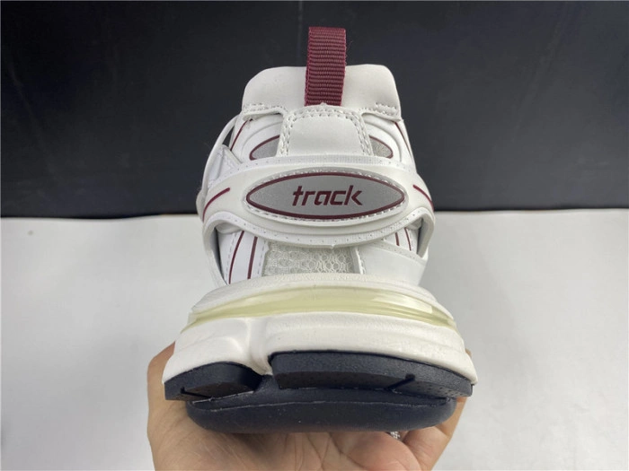 BALENCIAGA Track Trainer White And Burgundy 542436 W3AC1 2050