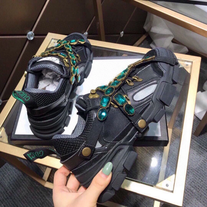 Gucci Flashtrek SEGA Green Removable Crystal