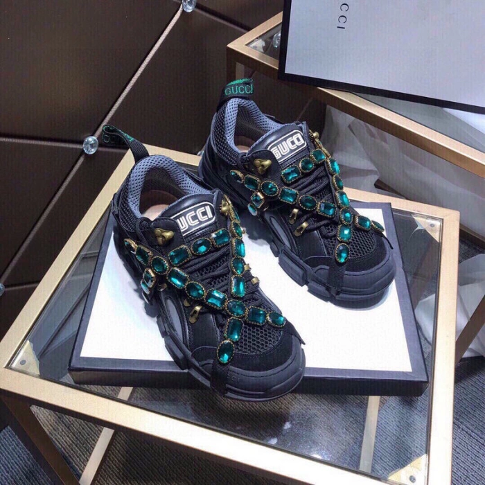 Gucci Flashtrek SEGA Green Removable Crystal