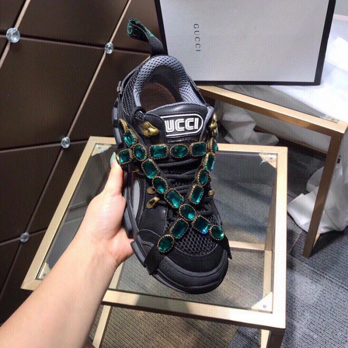 Gucci Flashtrek SEGA Green Removable Crystal