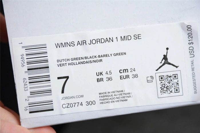 Jordan 1 Mid Dutch Green CZ0774-300
