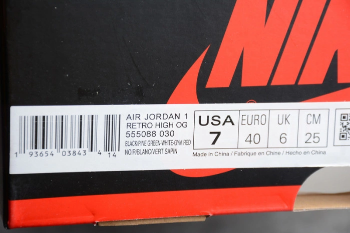 Jordan 1 Retro High Pine Green Black  555088-030