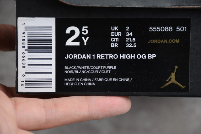 Kids  Air Jordan 1 Retro High OG 'Court Purple' 555088-501