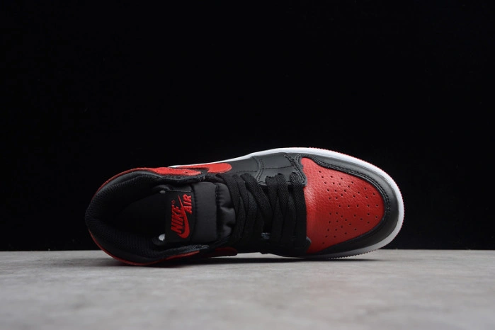 Kids Air Jordan 1 Retro High OG Banned Bred Black Red  555088 001