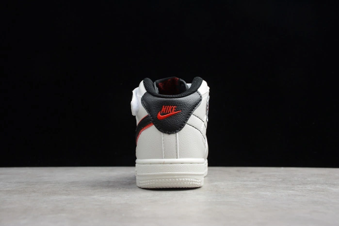 Kids Nike Air Force 1 Mid 07 White Black Red 314197-101