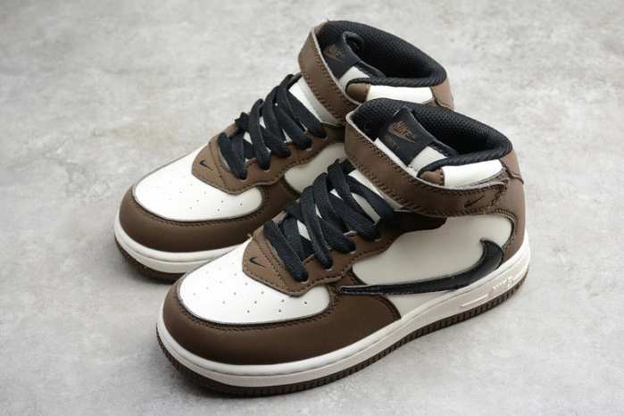 Kids Nike Air Force 1 Mid 07 x Travis Scott Beige Brown 314197-168