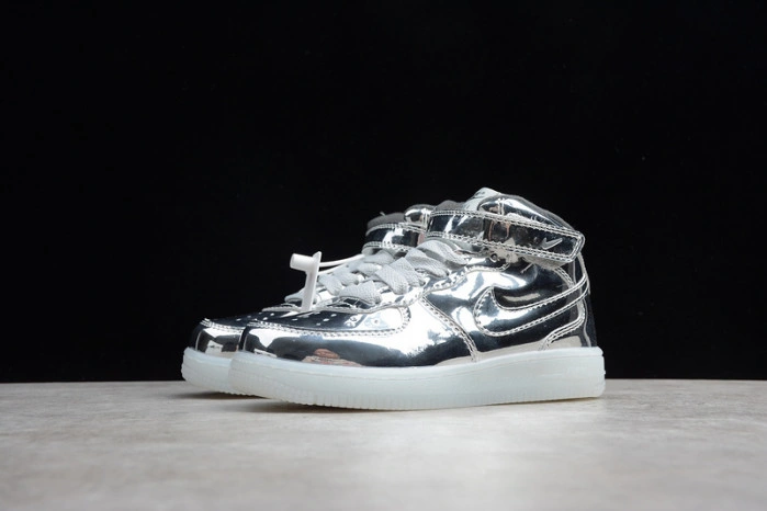 Kids Nike Air Force 1 Mid WB Metallic Silver 314197-8500