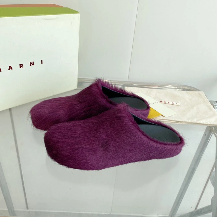 MARNI CALF HAIR SLIPPERS