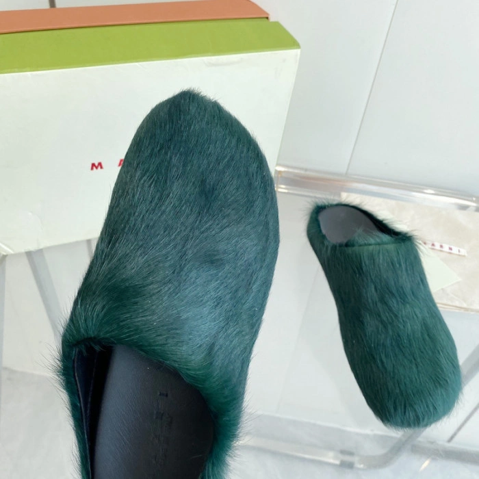 MARNI CALF HAIR SLIPPERS