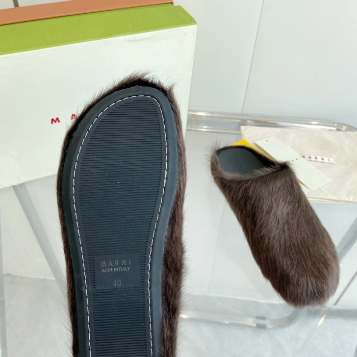 MARNI CALF HAIR SLIPPERS