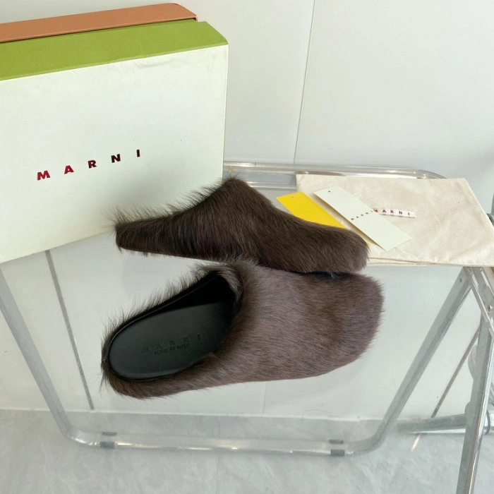 MARNI CALF HAIR SLIPPERS