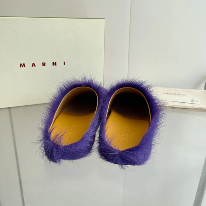 MARNI CALF HAIR SLIPPERS