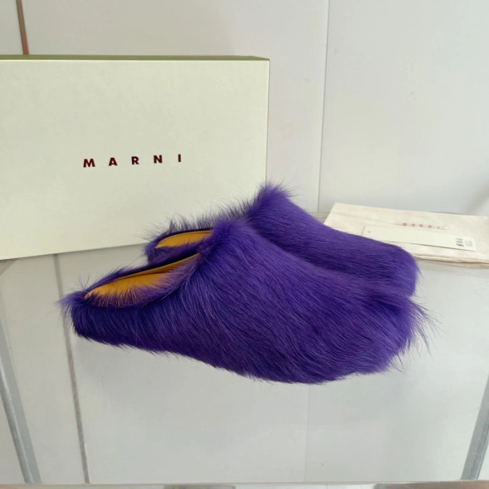 MARNI CALF HAIR SLIPPERS