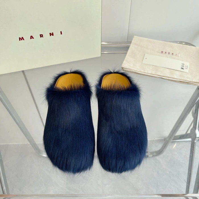 MARNI CALF HAIR SLIPPERS