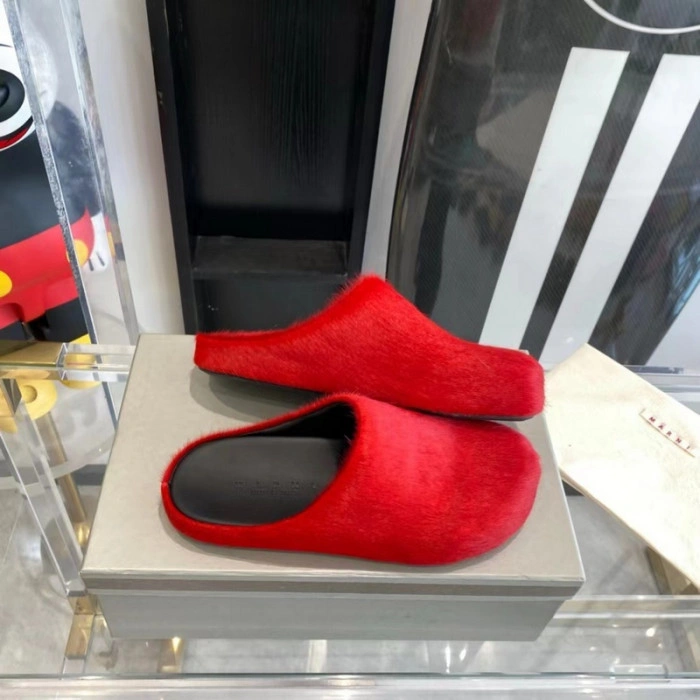 MARNI CALF HAIR SLIPPERS