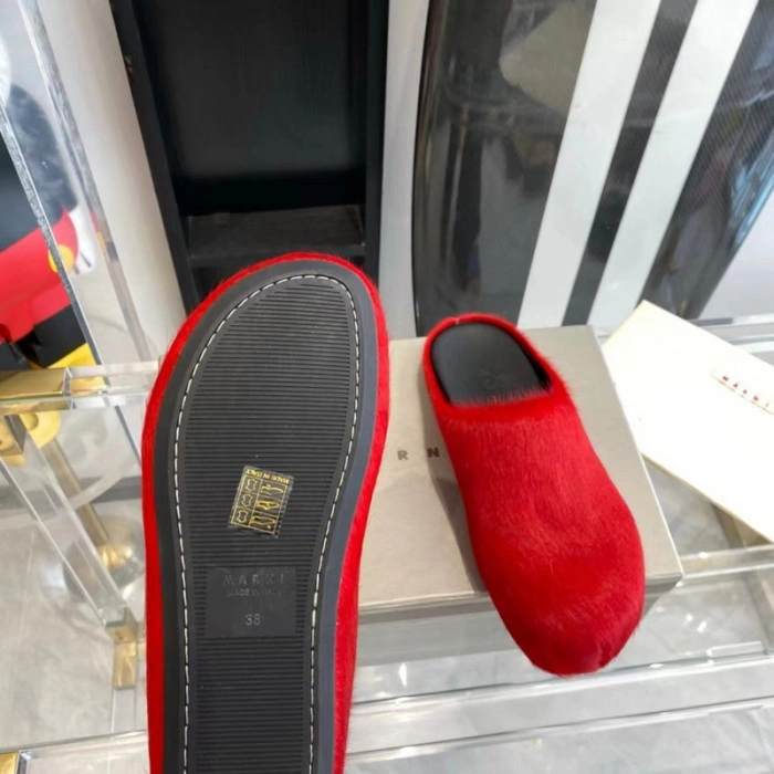 MARNI CALF HAIR SLIPPERS