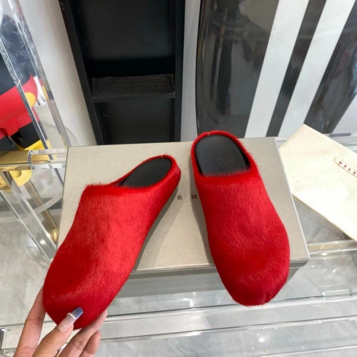 MARNI CALF HAIR SLIPPERS