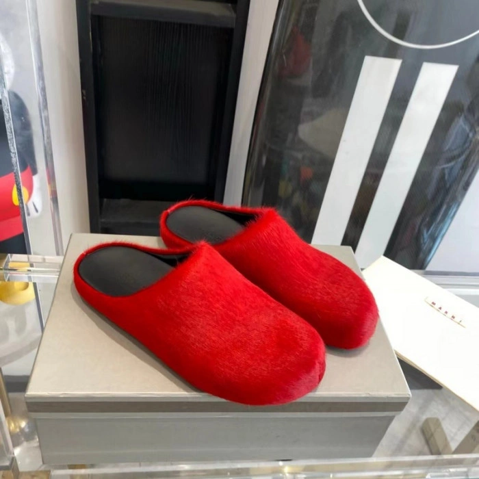 MARNI CALF HAIR SLIPPERS