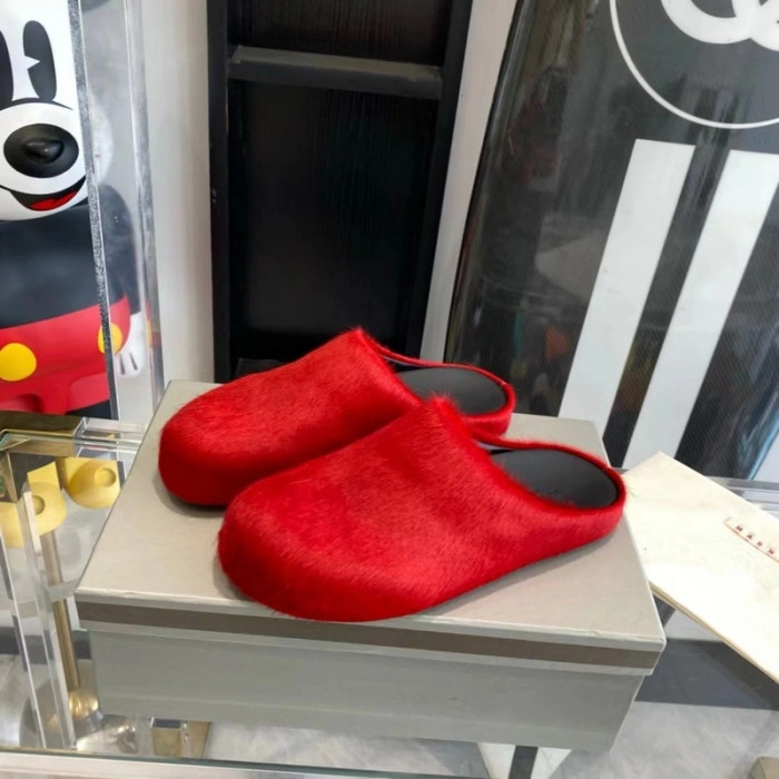 MARNI CALF HAIR SLIPPERS