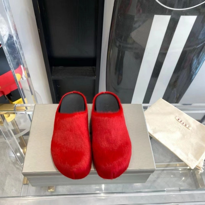 MARNI CALF HAIR SLIPPERS