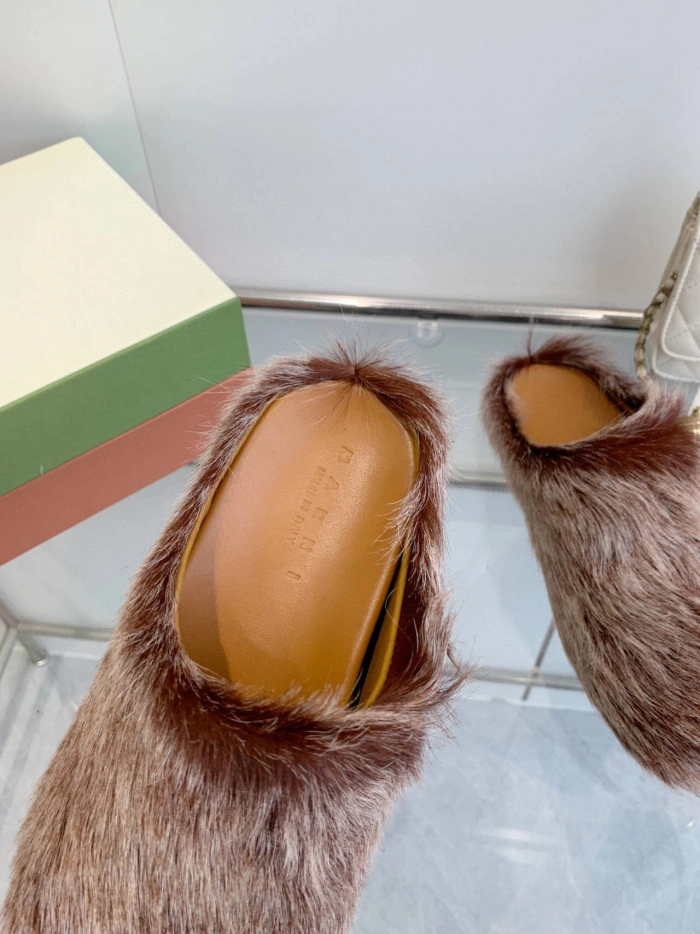 MARNI CALF HAIR SLIPPERS
