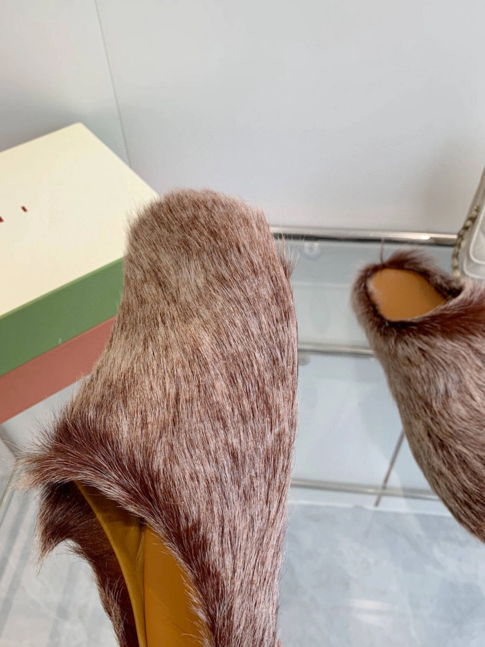 MARNI CALF HAIR SLIPPERS