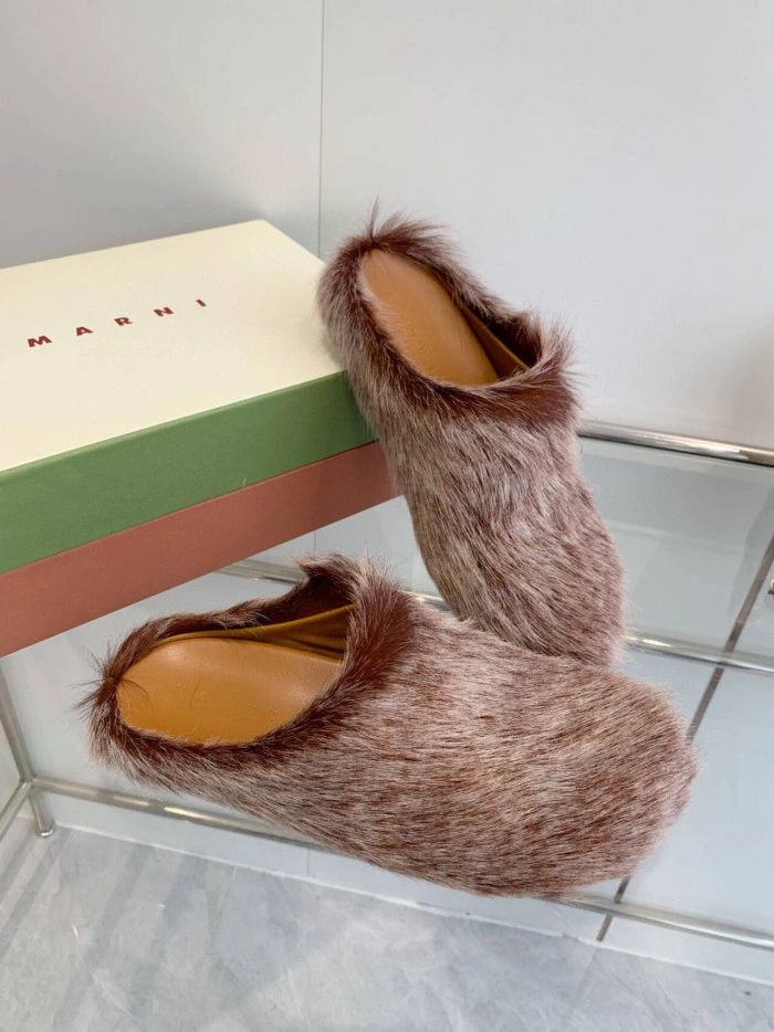 MARNI CALF HAIR SLIPPERS