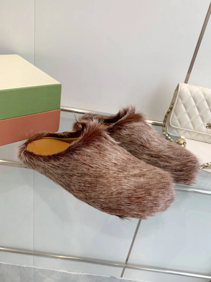 MARNI CALF HAIR SLIPPERS