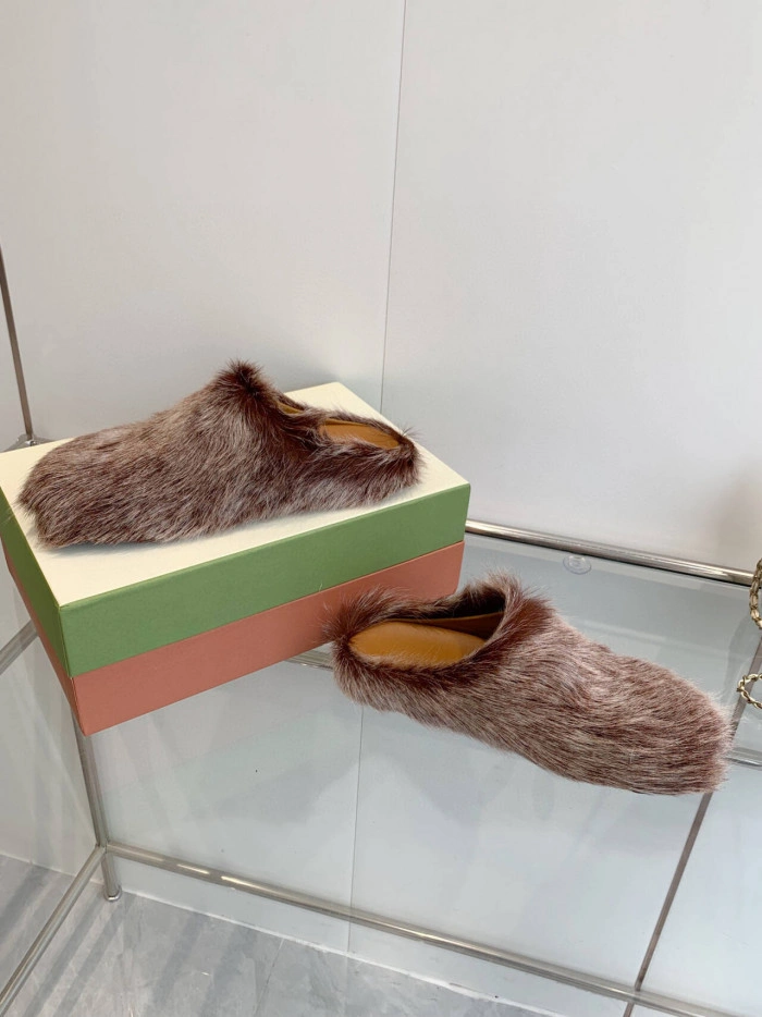MARNI CALF HAIR SLIPPERS
