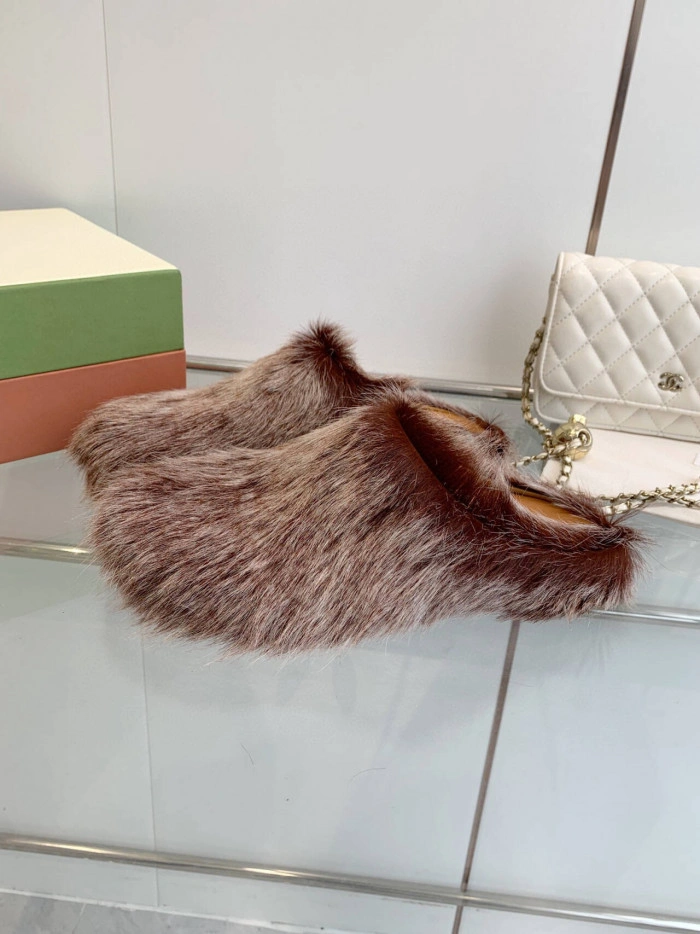 MARNI CALF HAIR SLIPPERS