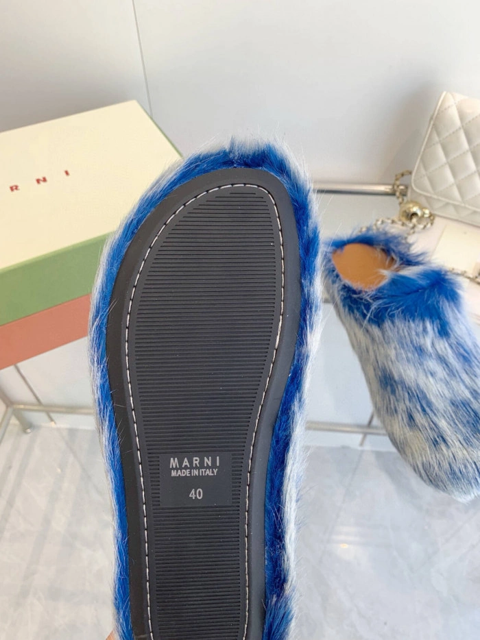 MARNI CALF HAIR SLIPPERS
