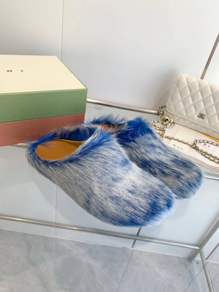 MARNI CALF HAIR SLIPPERS