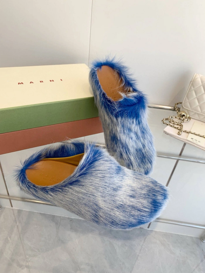 MARNI CALF HAIR SLIPPERS