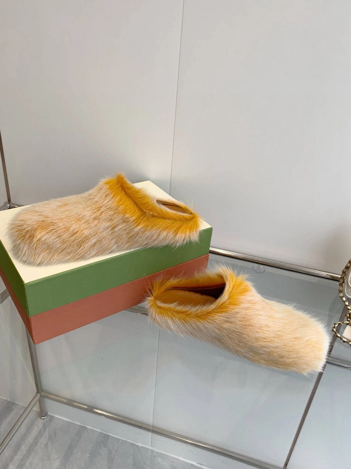 MARNI CALF HAIR SLIPPERS
