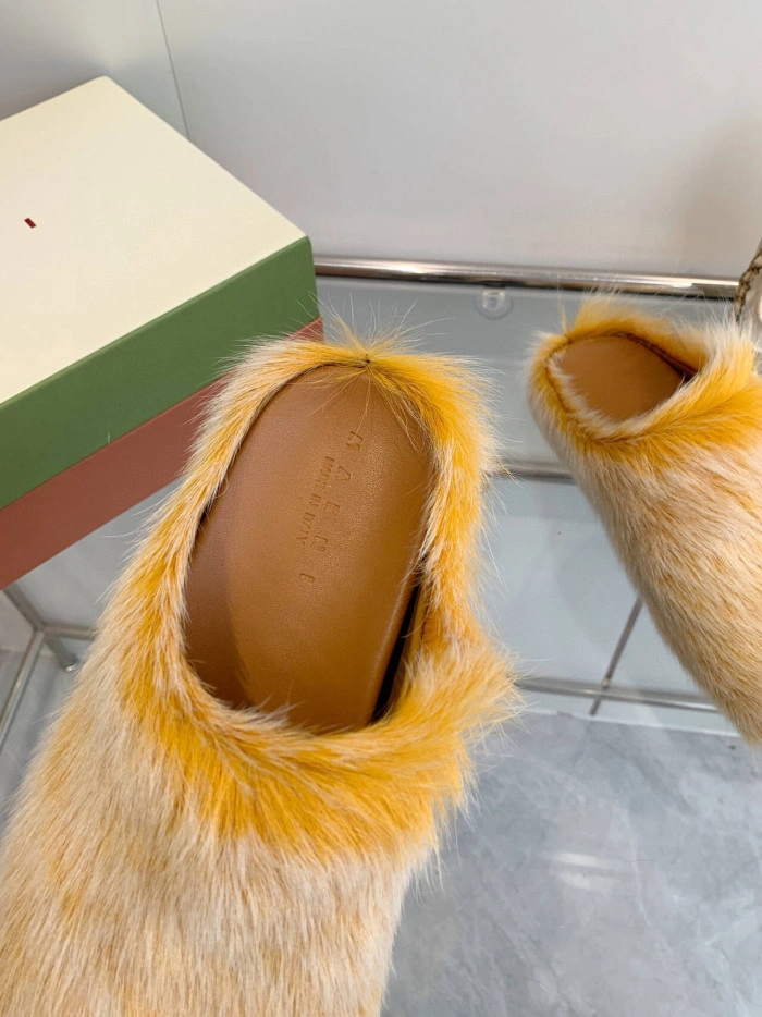 MARNI CALF HAIR SLIPPERS