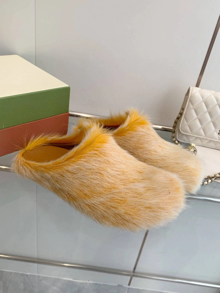 MARNI CALF HAIR SLIPPERS