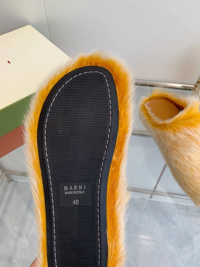 MARNI CALF HAIR SLIPPERS
