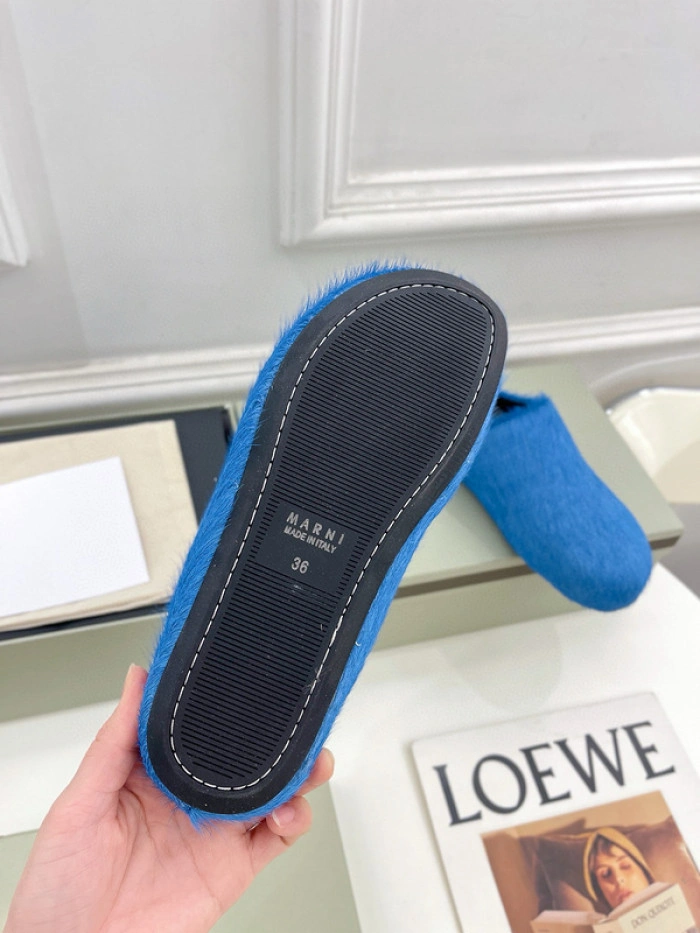 MARNI CALF HAIR SLIPPERS