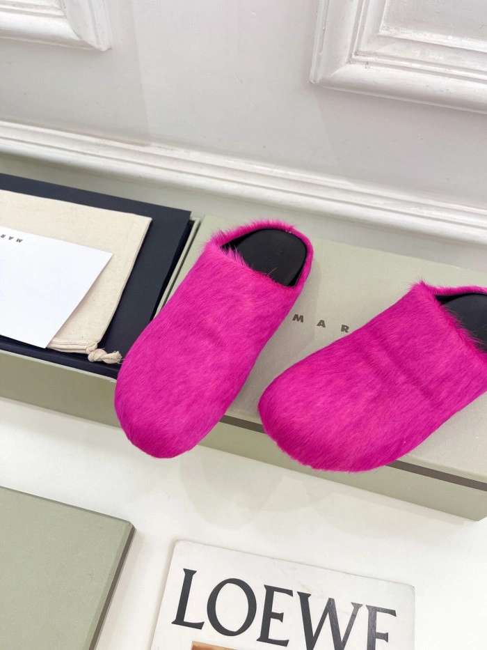 MARNI CALF HAIR SLIPPERS