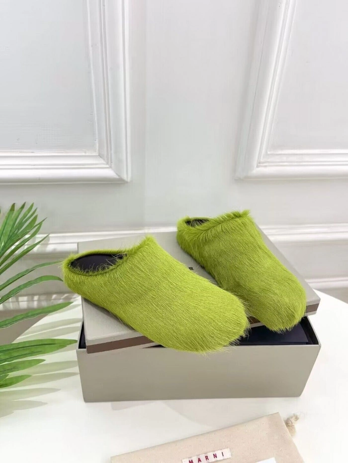 MARNI CALF HAIR SLIPPERS
