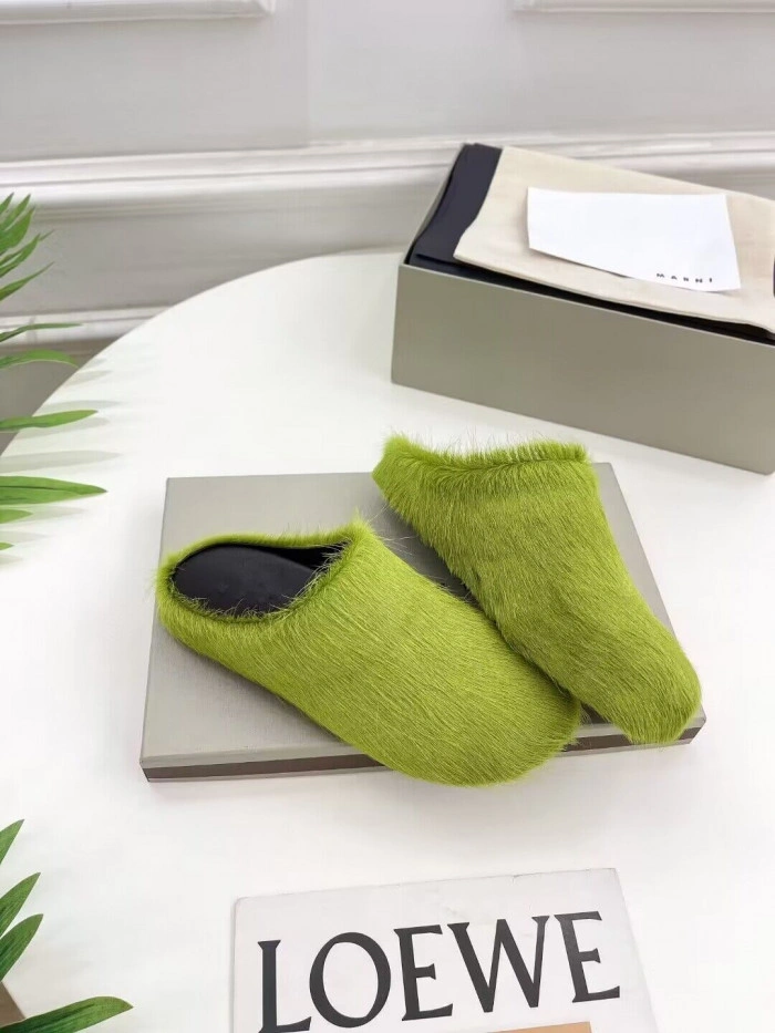 MARNI CALF HAIR SLIPPERS