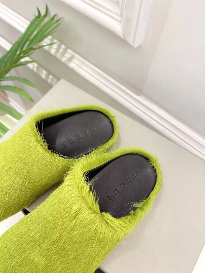MARNI CALF HAIR SLIPPERS