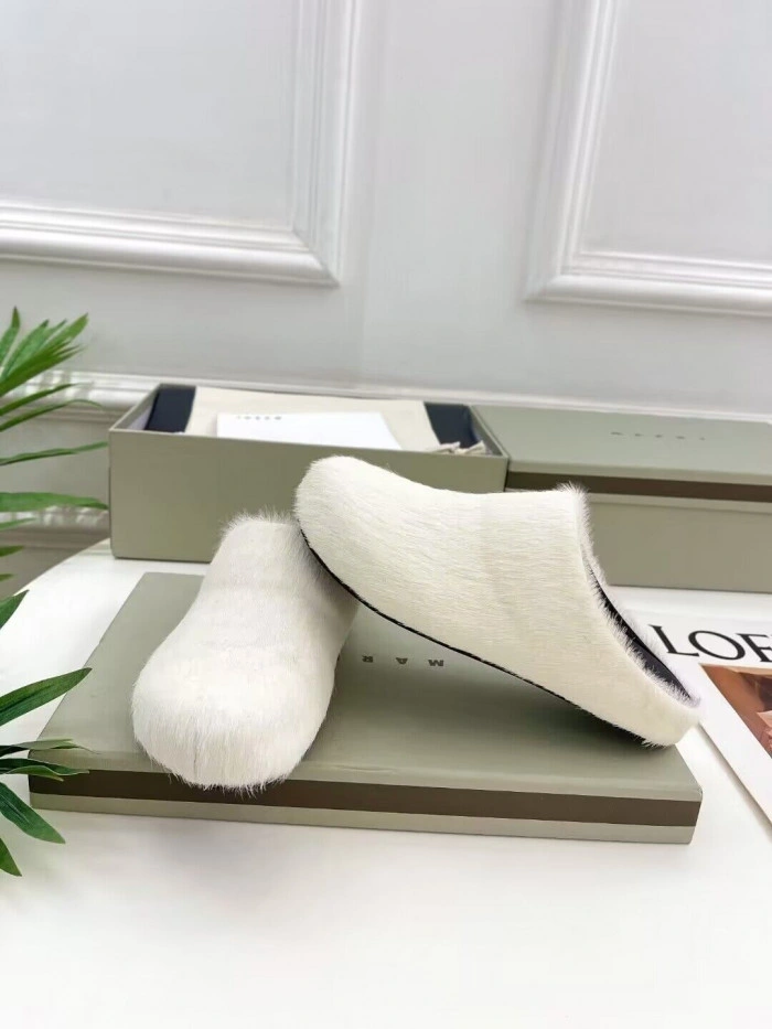 MARNI CALF HAIR SLIPPERS