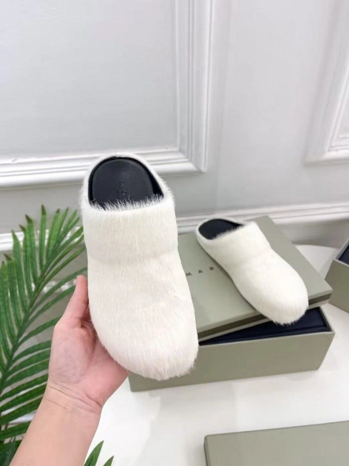 MARNI CALF HAIR SLIPPERS
