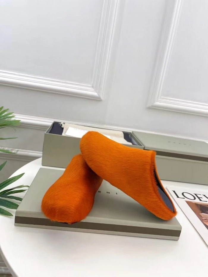 MARNI CALF HAIR SLIPPERS