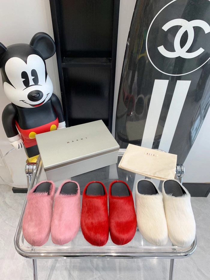 MARNI CALF HAIR SLIPPERS